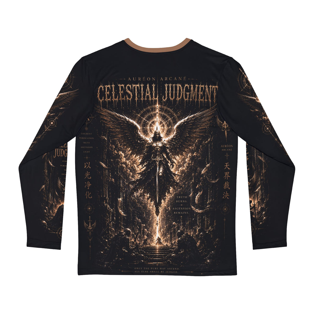 AURÉON ARCANE SOVEREIGN – CELESTIAL JUDGMENT AOP MEN'S LONG SLEEVE | AA-SOV-LS-CJ-M-D-701
