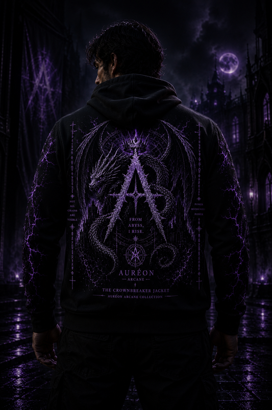 AURÉON ARCANE — BEAST — The Arcane Violet | Men's Full-Zip Hoodie | AA-BD-ZH-AV-M-701