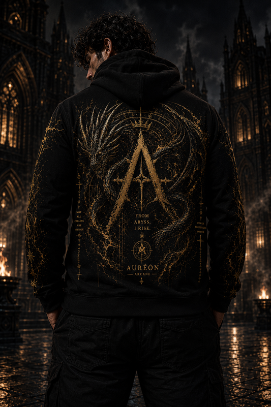 AURÉON ARCANE — BEAST — The Antique Gold | Men's Full-Zip Hoodie | AA-BD-ZH-AG-M-701