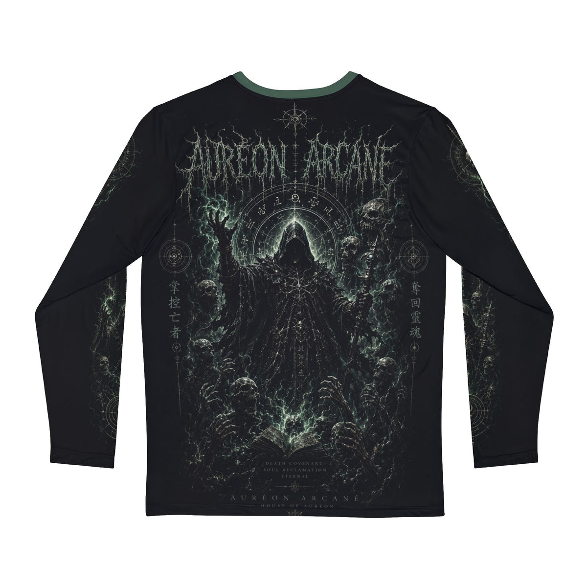 AURÉON ARCANE | SOVEREIGN – DEATH COVENANT AOP MEN'S LONG SLEEVE SHIRT | AAS-SOV-LS-003-DEATHCOVENANT-M-D-701