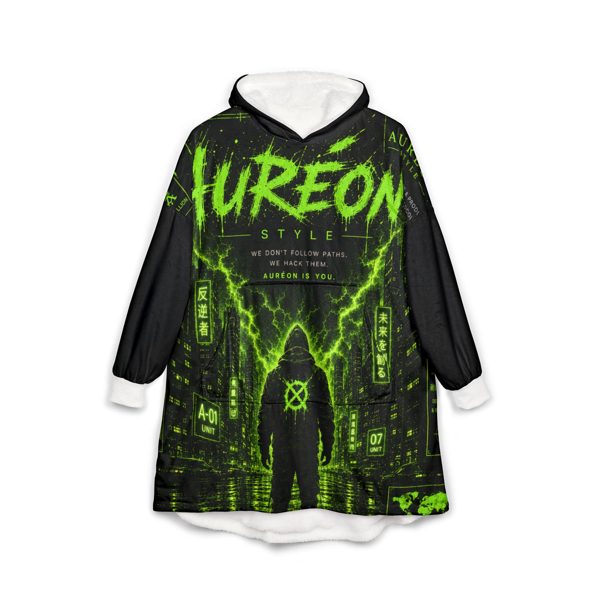 AUR-AS-NL-C1-SEP26-H3 | FLEECE LIGHT WEIGHT HOODIE | TOXIC GREEN | UNISEX