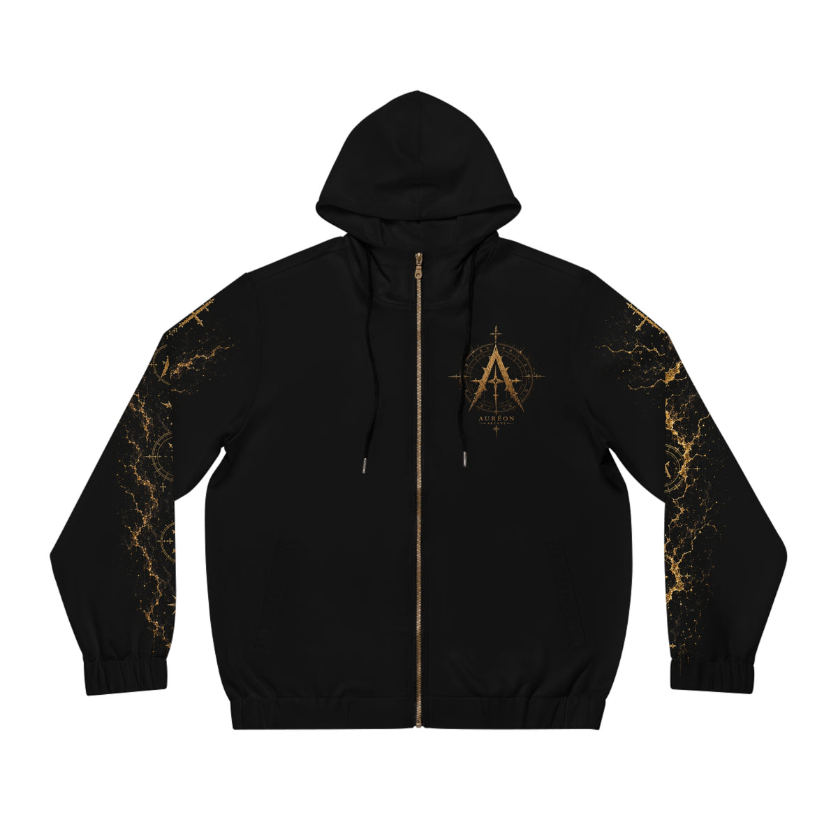AURÉON ARCANE — BEAST — The Antique Gold | Men's Full-Zip Hoodie | AA-BD-ZH-AG-M-701