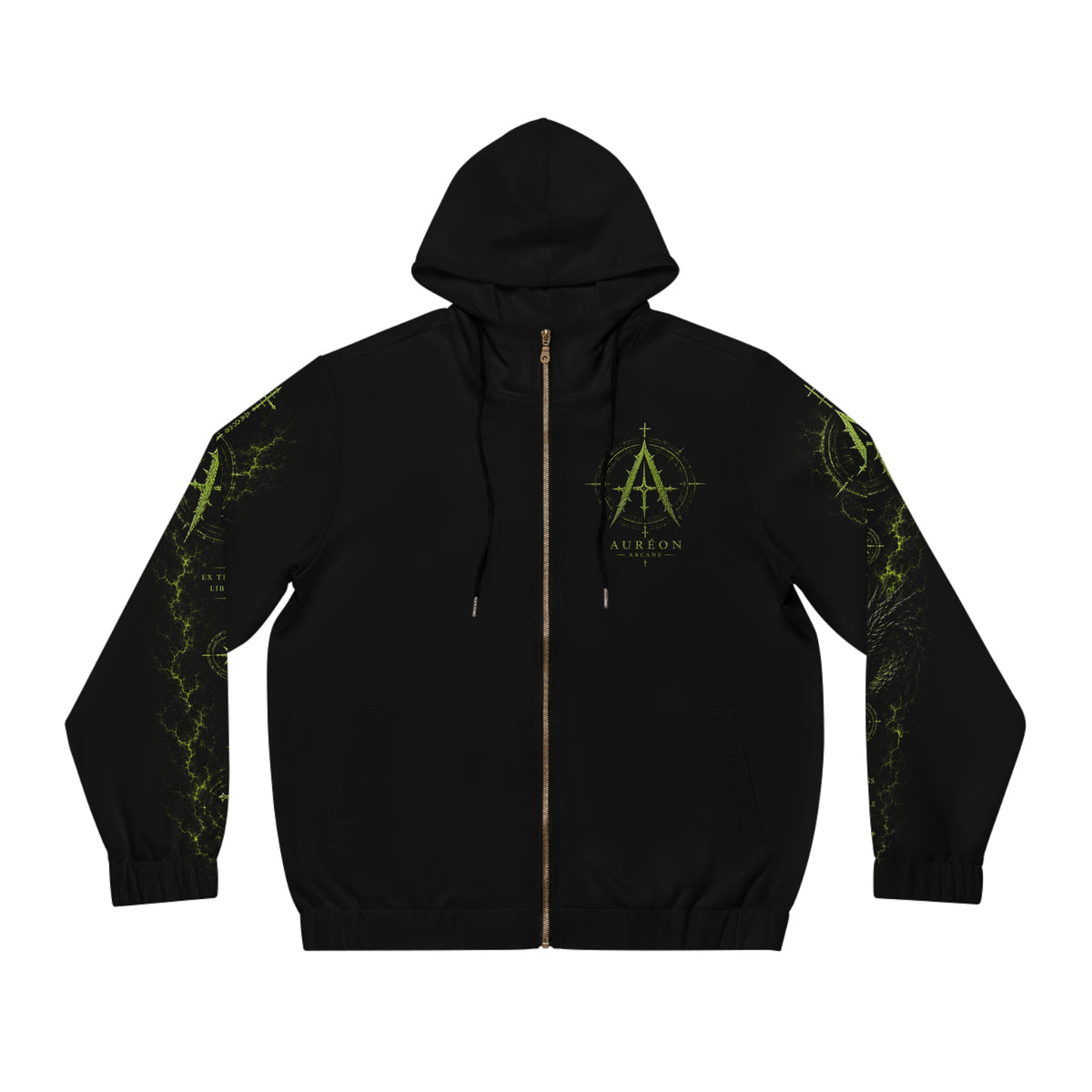 AURÉON ARCANE — BEAST — The Abyss Green | Men's Full-Zip Hoodie | AA-BD-ZH-AG-M-701