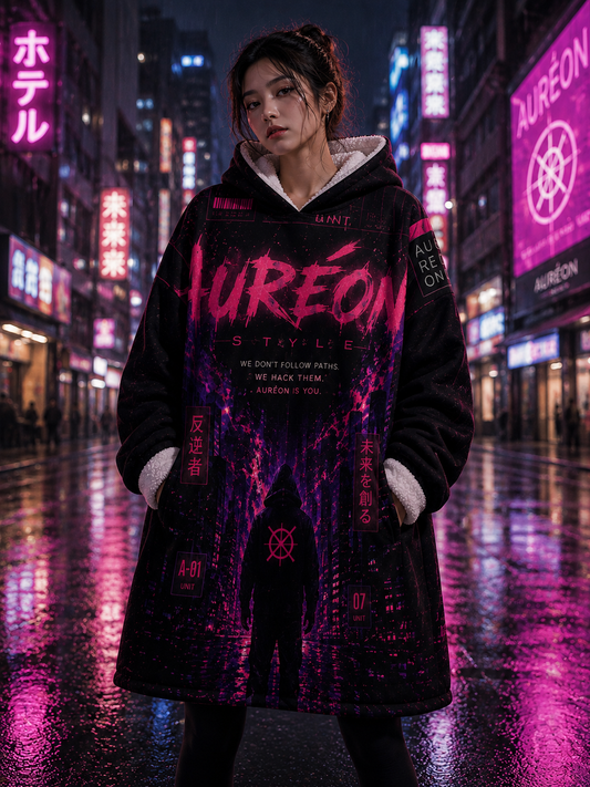 AUR-AS-NL-C1-SEP26-H2 | FLEECE LIGHT WEIGHT HOODIE | NEON PINK | UNISEX