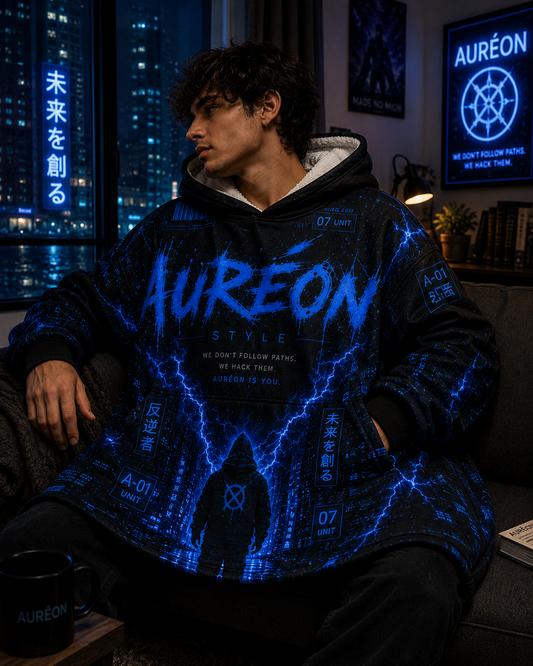 AUR-AS-NL-C1-SEP26-H1 | FLEECE LIGHT WEIGHT HOODIE | ELECTRIC BLUE | UNISEX