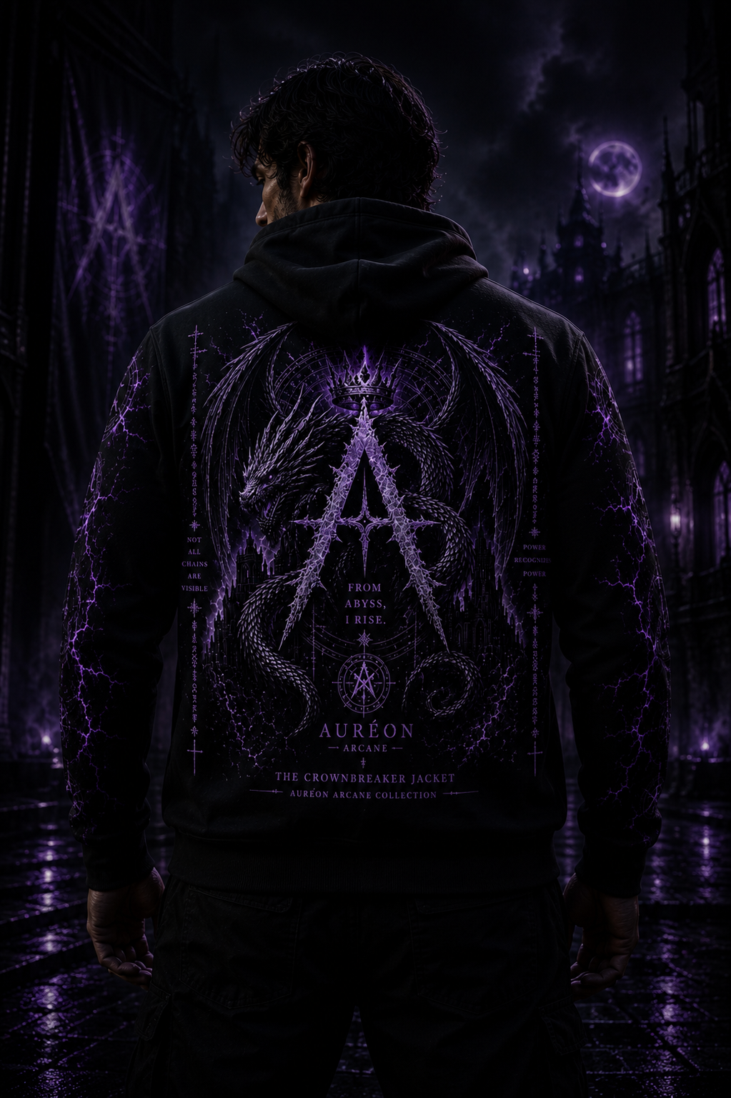 AURÉON ARCANE — BEAST — The Arcane Violet | Men's Full-Zip Hoodie | AA-BD-ZH-AV-M-701