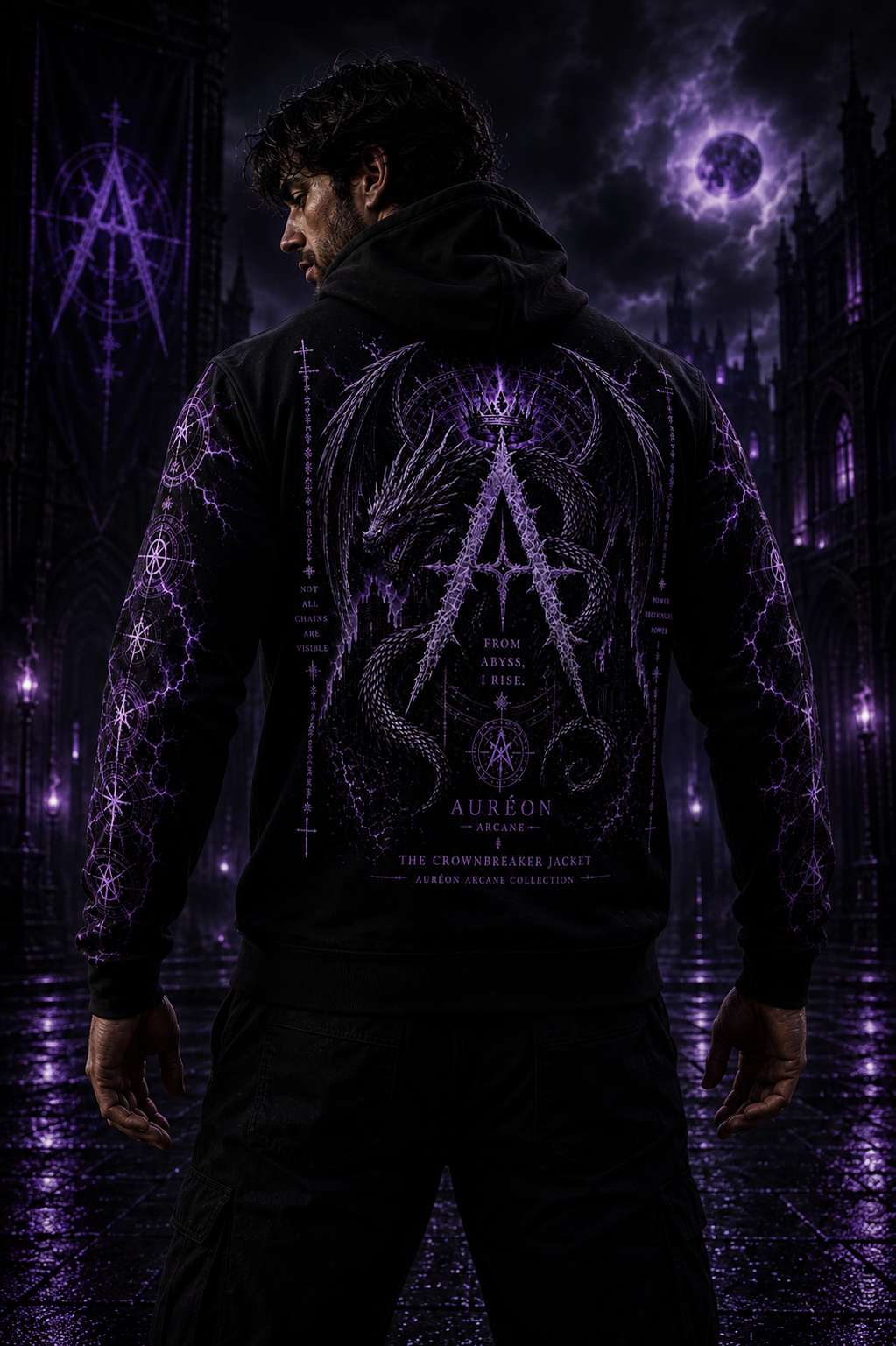 AURÉON ARCANE — BEAST — The Arcane Violet | Men's Full-Zip Hoodie | AA-BD-ZH-AV-M-701