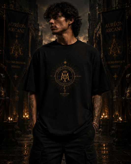 AURÉON ARCANE – The Watchers | Visions Division | Box Fit Drop Shoulder Tee (Men's) | AA-VD-MDBS-WATCHERS-V16-BLK-M-701