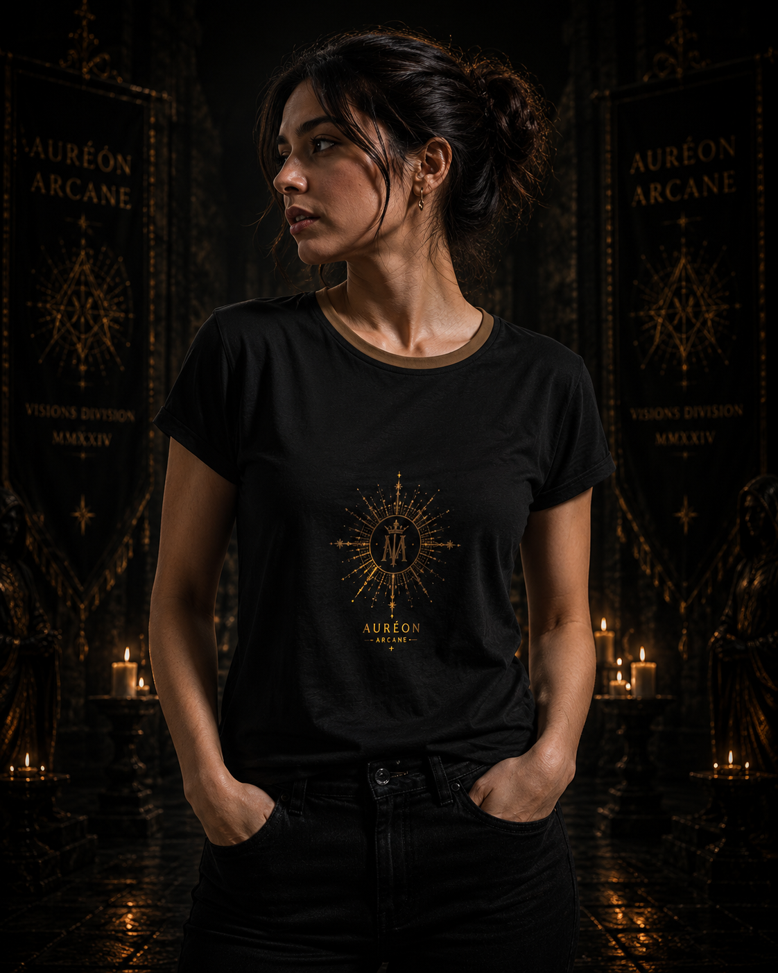 AURÉON ARCANE – The Oracle | Visions Division Women's Tee | AA-VD-WT-D-701