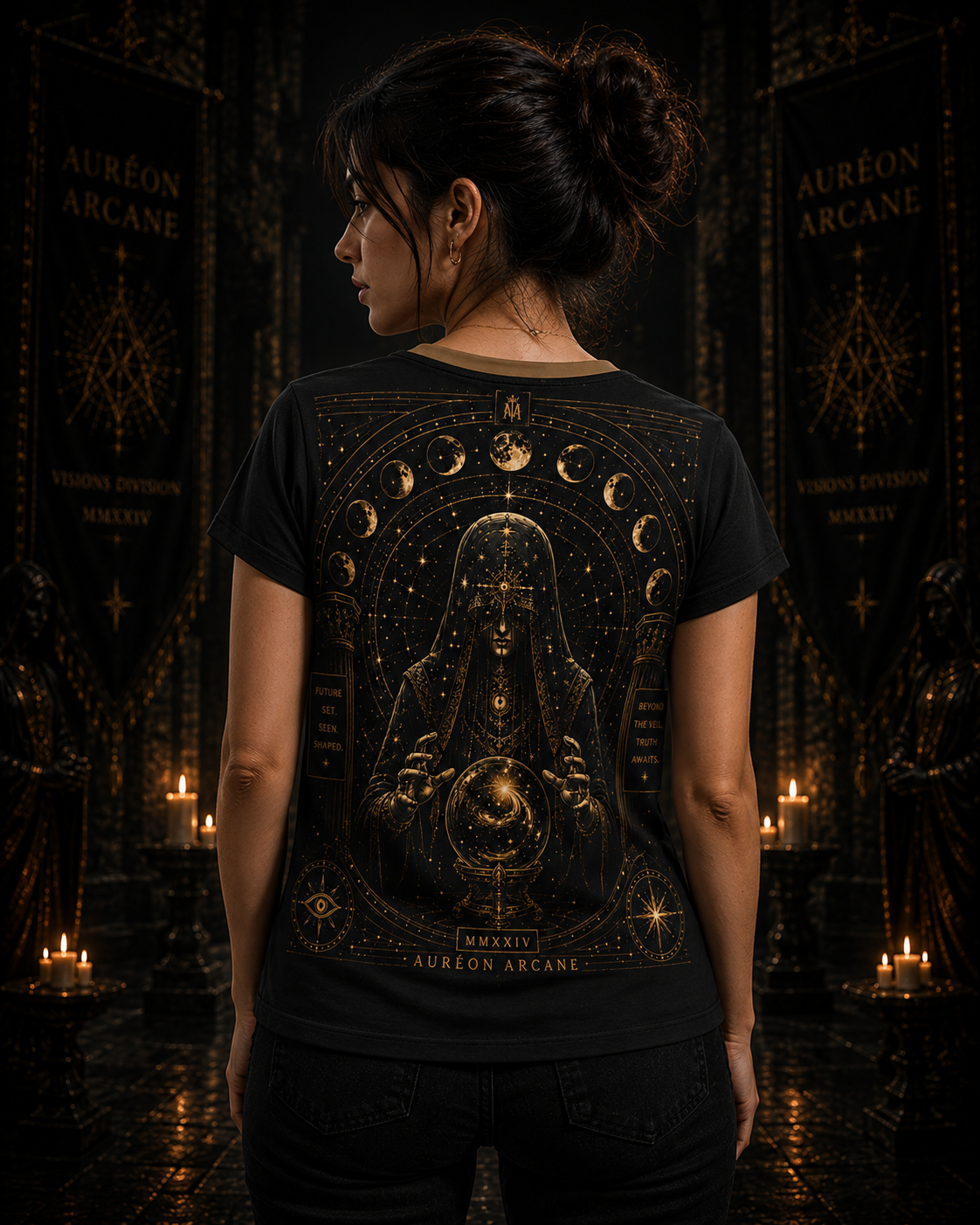 AURÉON ARCANE – The Oracle | Visions Division Women's Tee | AA-VD-WT-D-701