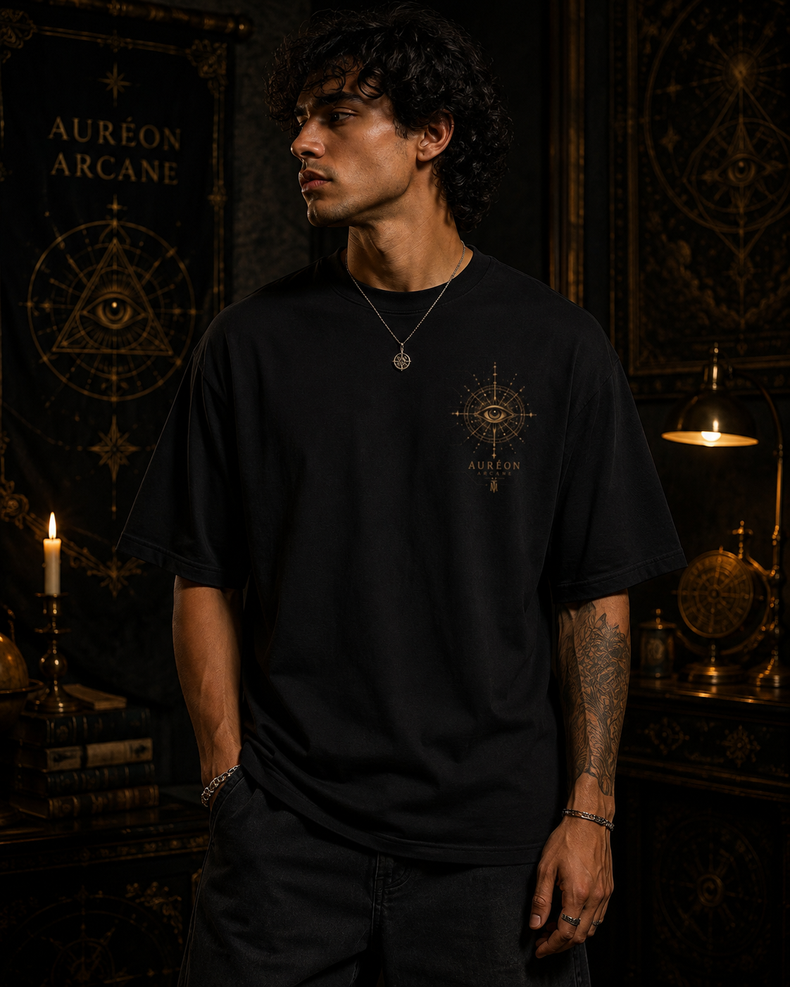 AURÉON ARCANE – EYE OF DESTINY | VISIONS DIVISION OVERSIZED TEE (MEN'S) | AA-VIS-DS-BT-M-A-701