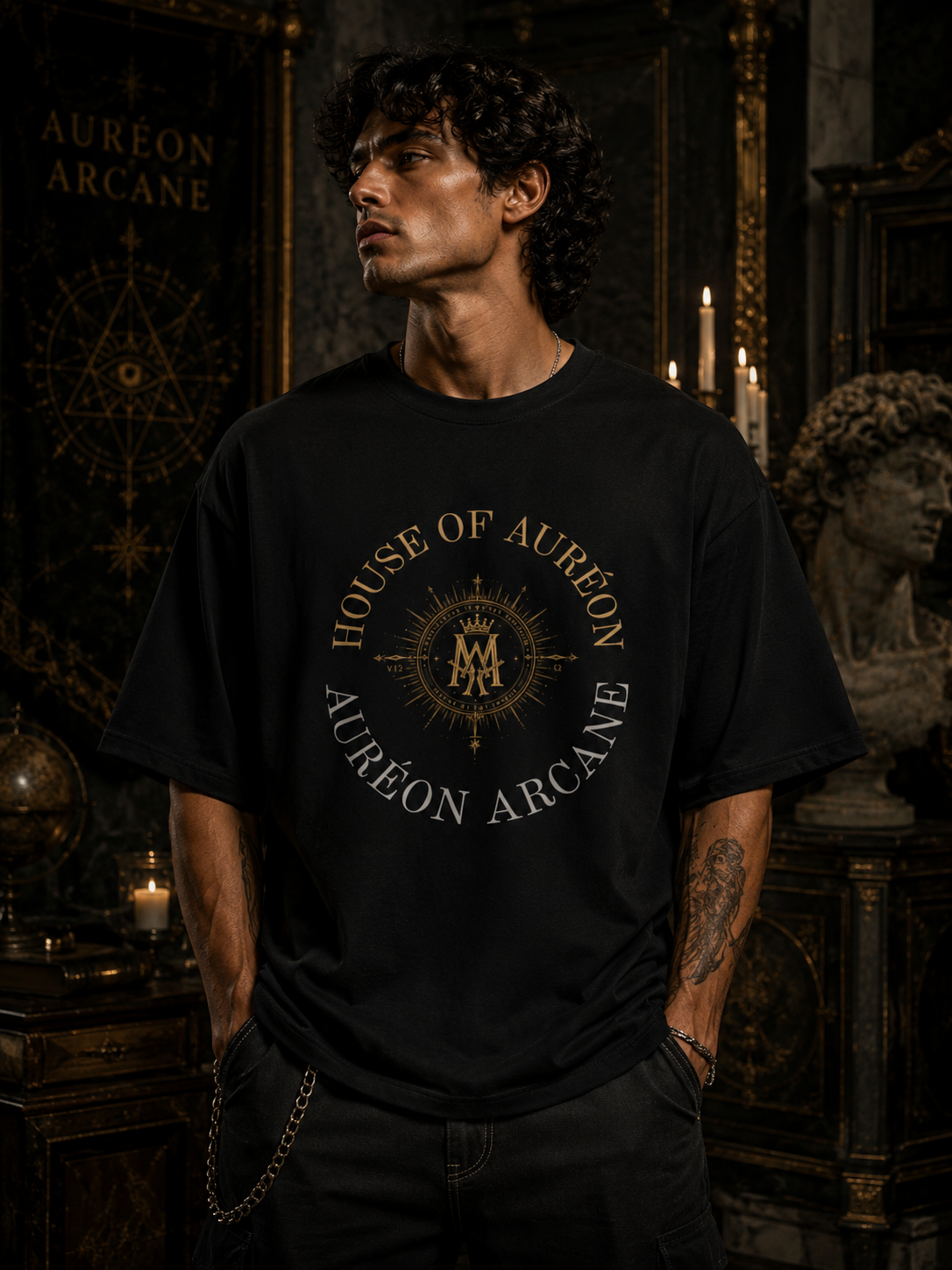 AURÉON ARCANE – DAVID ASCENDANT | VISIONS DIVISION OVERSIZED TEE (MEN'S) | AA-VSN-013-DA-OVS-M-A-701