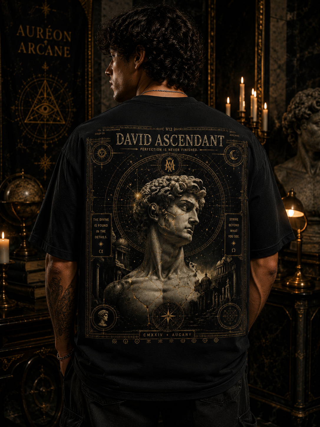 AURÉON ARCANE – DAVID ASCENDANT | VISIONS DIVISION OVERSIZED TEE (MEN'S) | AA-VSN-013-DA-OVS-M-A-701
