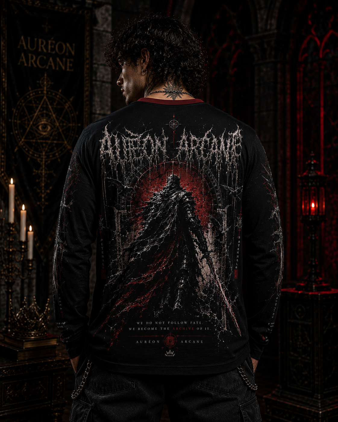 AURÉON ARCANE | SOVEREIGN – ETERNAL REIGN AOP MEN'S LONG SLEEVE SHIRT | AAS-SOV-LS-002-ETERNALREIGN-M-D-701