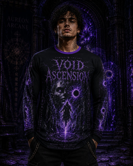 AURÉON ARCANE SOVEREIGN – VOID ASCENSION AOP MEN'S LONG SLEEVE | AA-SOV-LS-VA-M-D-701