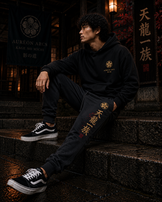 Kage no Michi – Tenryū Ichizoku Embroidered Unisex Fleece Joggers | HOA-ARC-KNM-D1