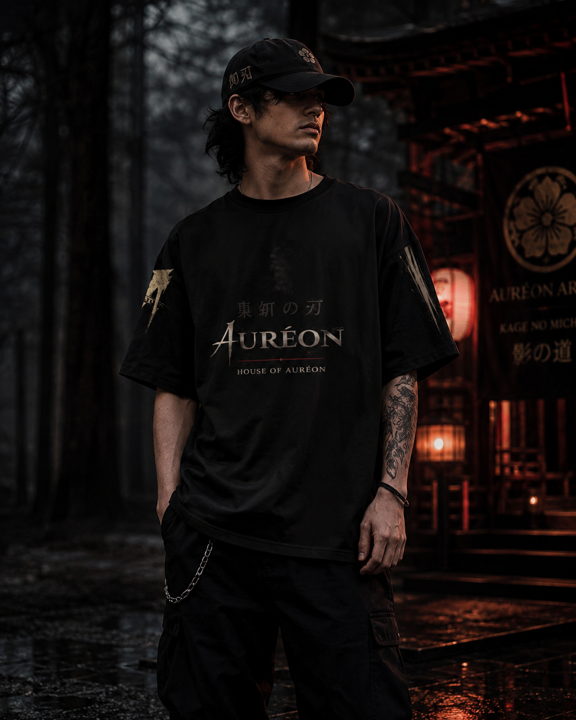 Kage no Michi | The Unseen Strike | Men's Oversized Drop Shoulder Tee |  HOA-ARC-KNM-D1