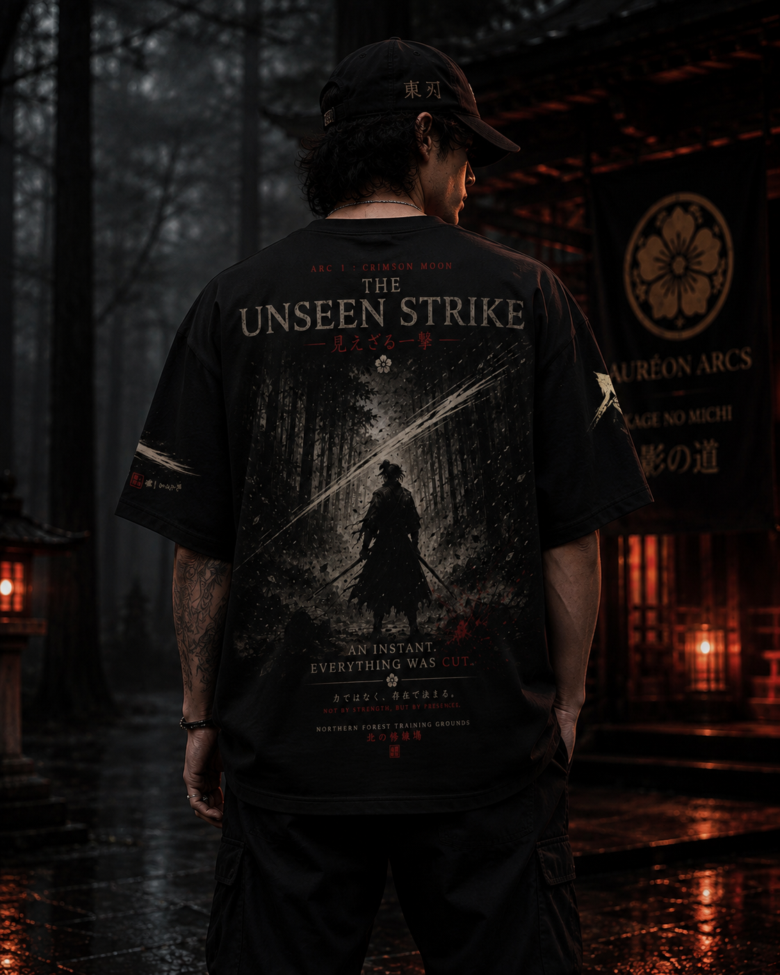 Kage no Michi | The Unseen Strike | Men's Oversized Drop Shoulder Tee |  HOA-ARC-KNM-D1