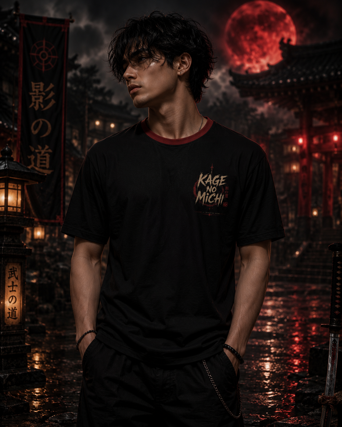 Kage no Michi | Men's Drop Shoulder Tee | Dawn of Warpath | HOA-ARC-KNM-D1