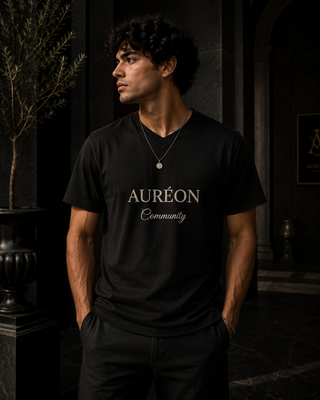 HOA-AL-COM-D1-S26-T3 | V NECK TEE | RELAXED FIT | MEN