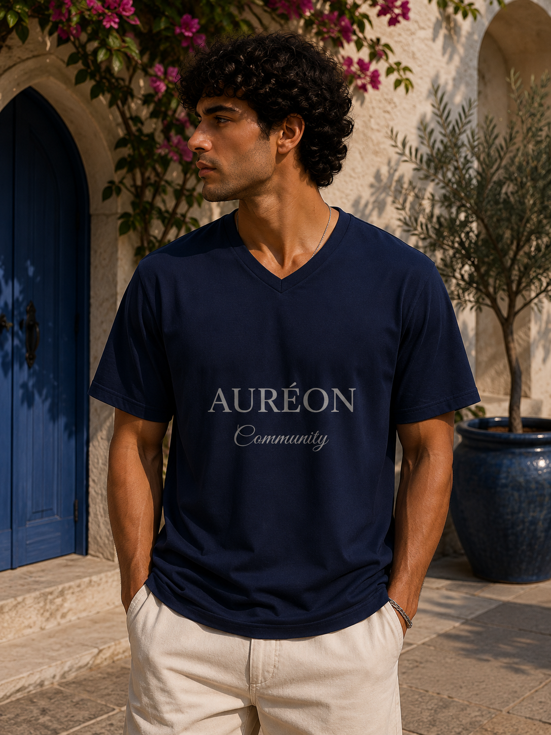 HOA-AL-COM-D1-S26-T3 | V NECK TEE | RELAXED FIT | MEN