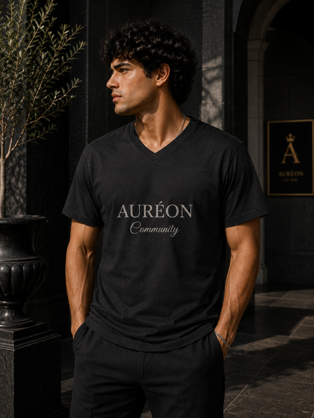 HOA-AL-COM-D1-S26-T3 | V NECK TEE | RELAXED FIT | MEN