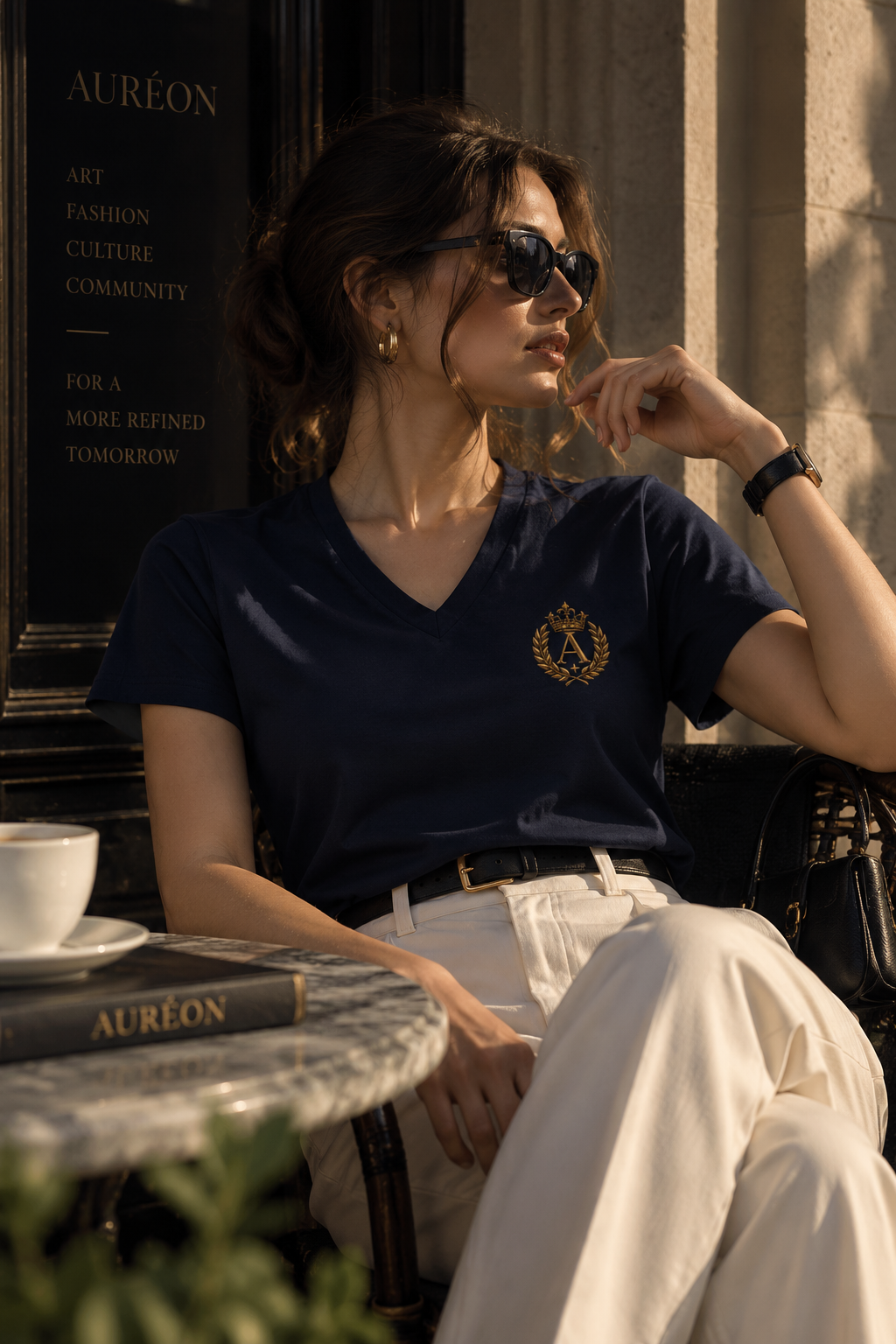 HOA-AL-COM-D1-S26-T6 | V NECK TEE | RELAXED FIT | WOMEN