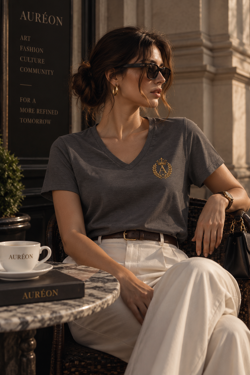 HOA-AL-COM-D1-S26-T6 | V NECK TEE | RELAXED FIT | WOMEN