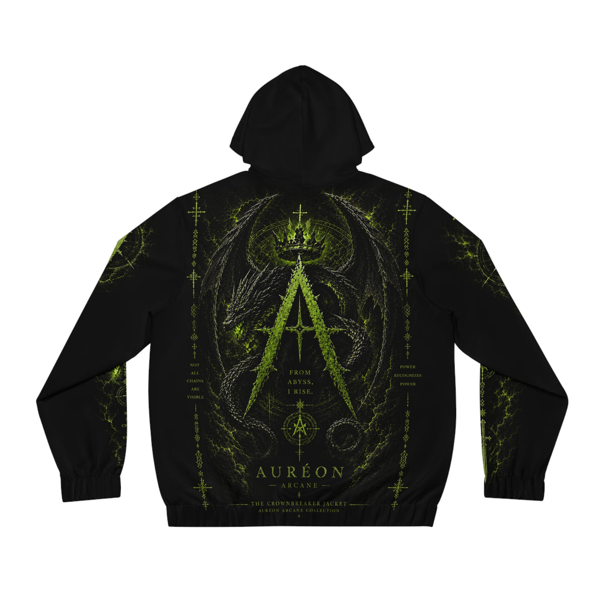 AURÉON ARCANE — BEAST — The Abyss Green | Men's Full-Zip Hoodie | AA-BD-ZH-AG-M-701