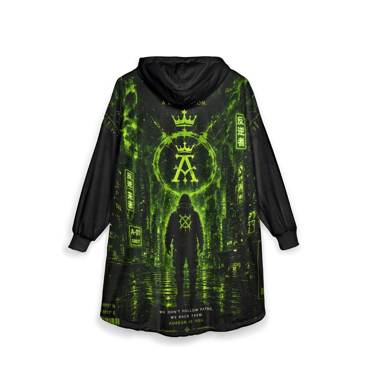 AUR-AS-NL-C1-SEP26-H3 | FLEECE LIGHT WEIGHT HOODIE | TOXIC GREEN | UNISEX