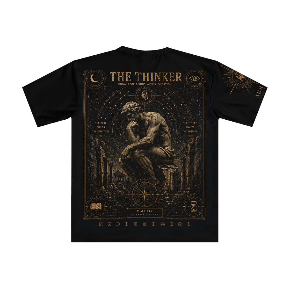 AURÉON ARCANE – The Thinker | Visions Division Loose Box-Fit Tee | AA-VD-MBT-008-THINKER-D-701