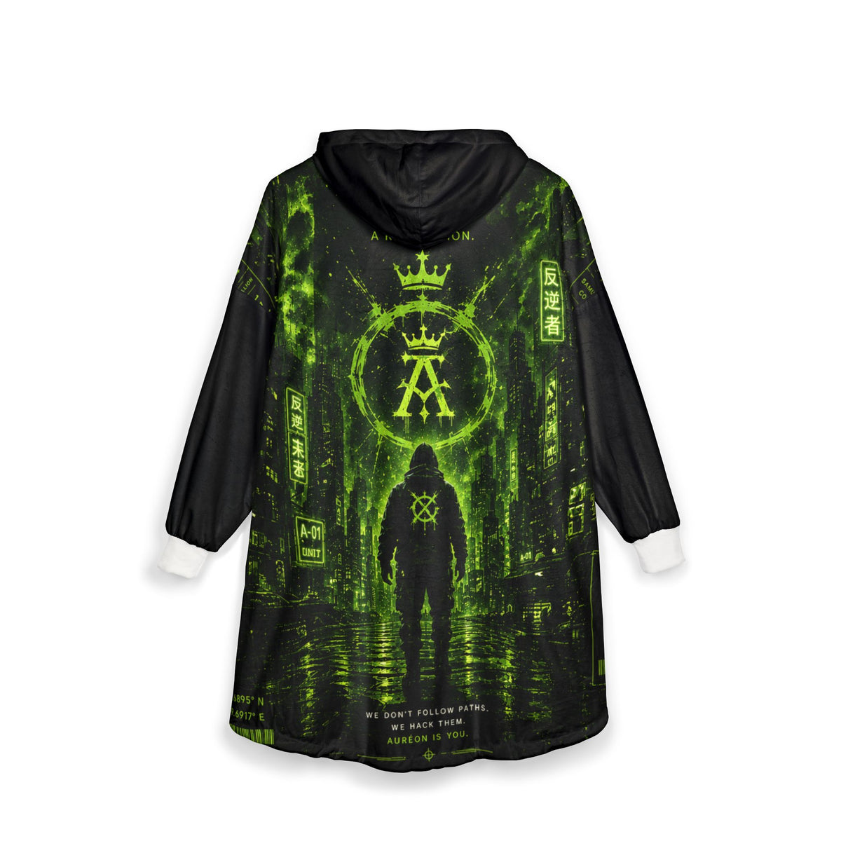 AUR-AS-NL-C1-SEP26-H3 | FLEECE LIGHT WEIGHT HOODIE | TOXIC GREEN | UNISEX